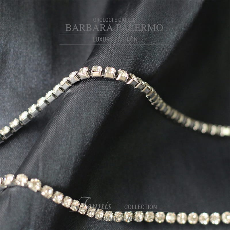 Collana Tennis con Zirconi di cristallo in acciaio 304 color argento