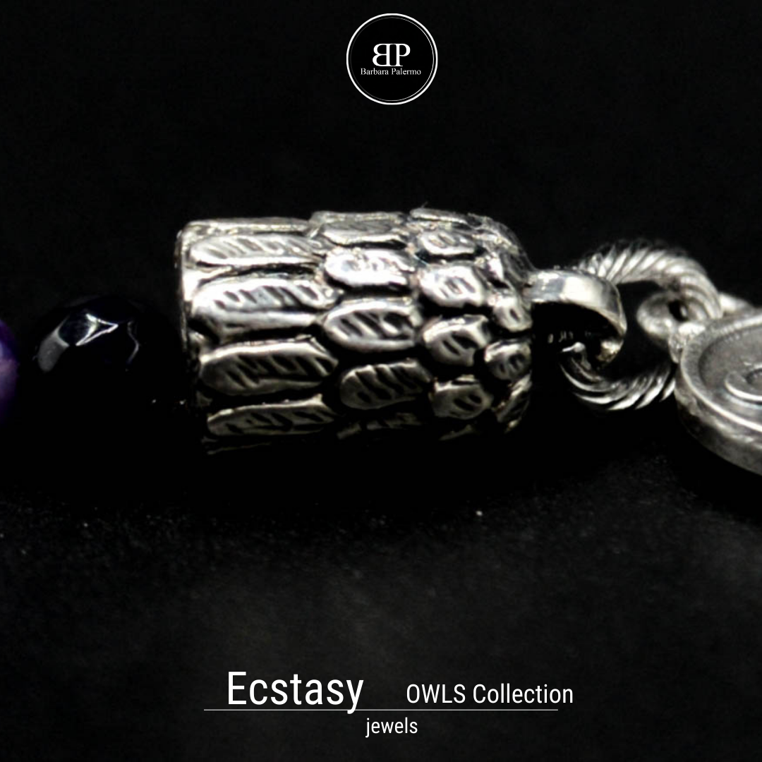 Ecstasy - Eulen-Schlüsselanhänger und lila Achat